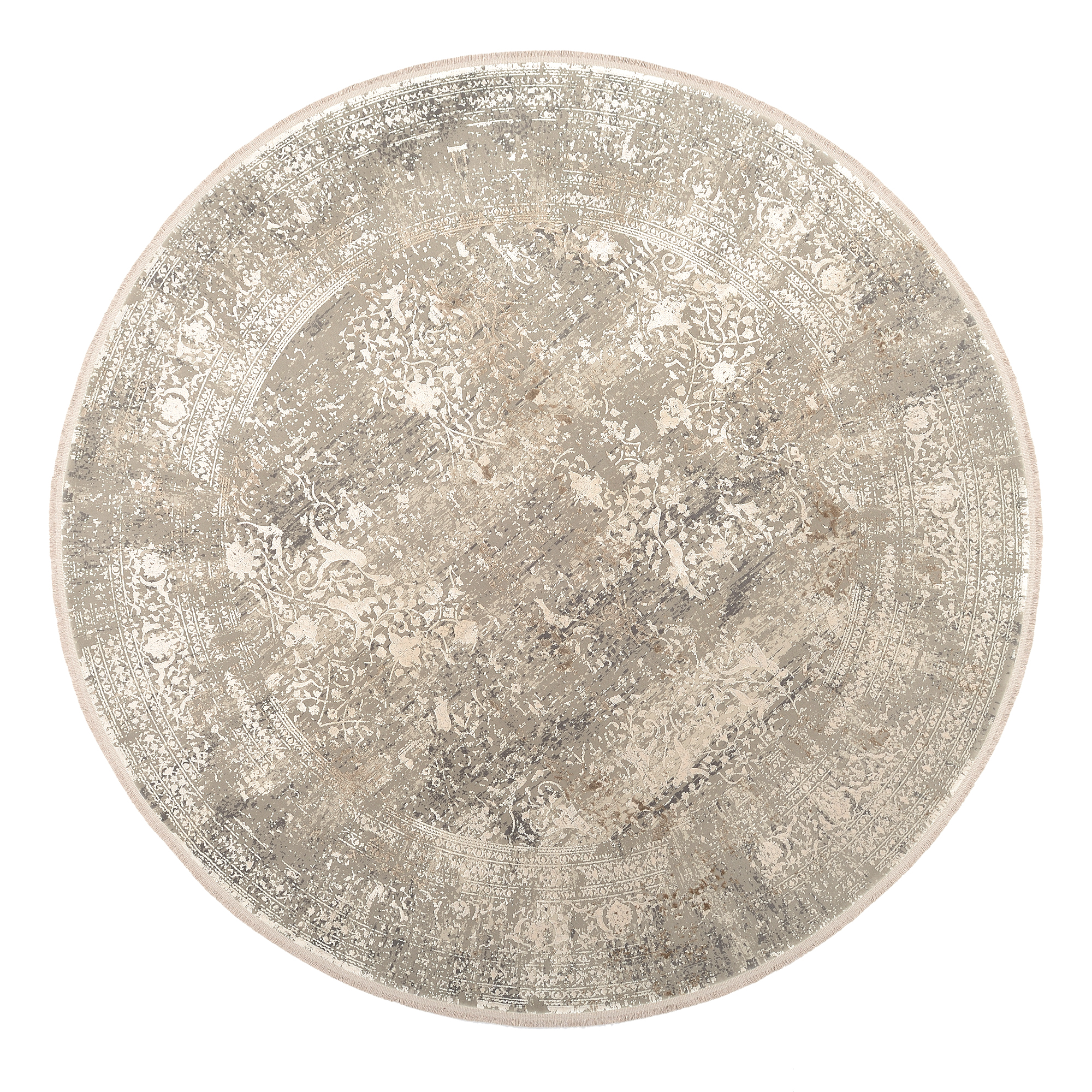 OCI Webteppich Ø ca. 160cm in Farbe grau-gold