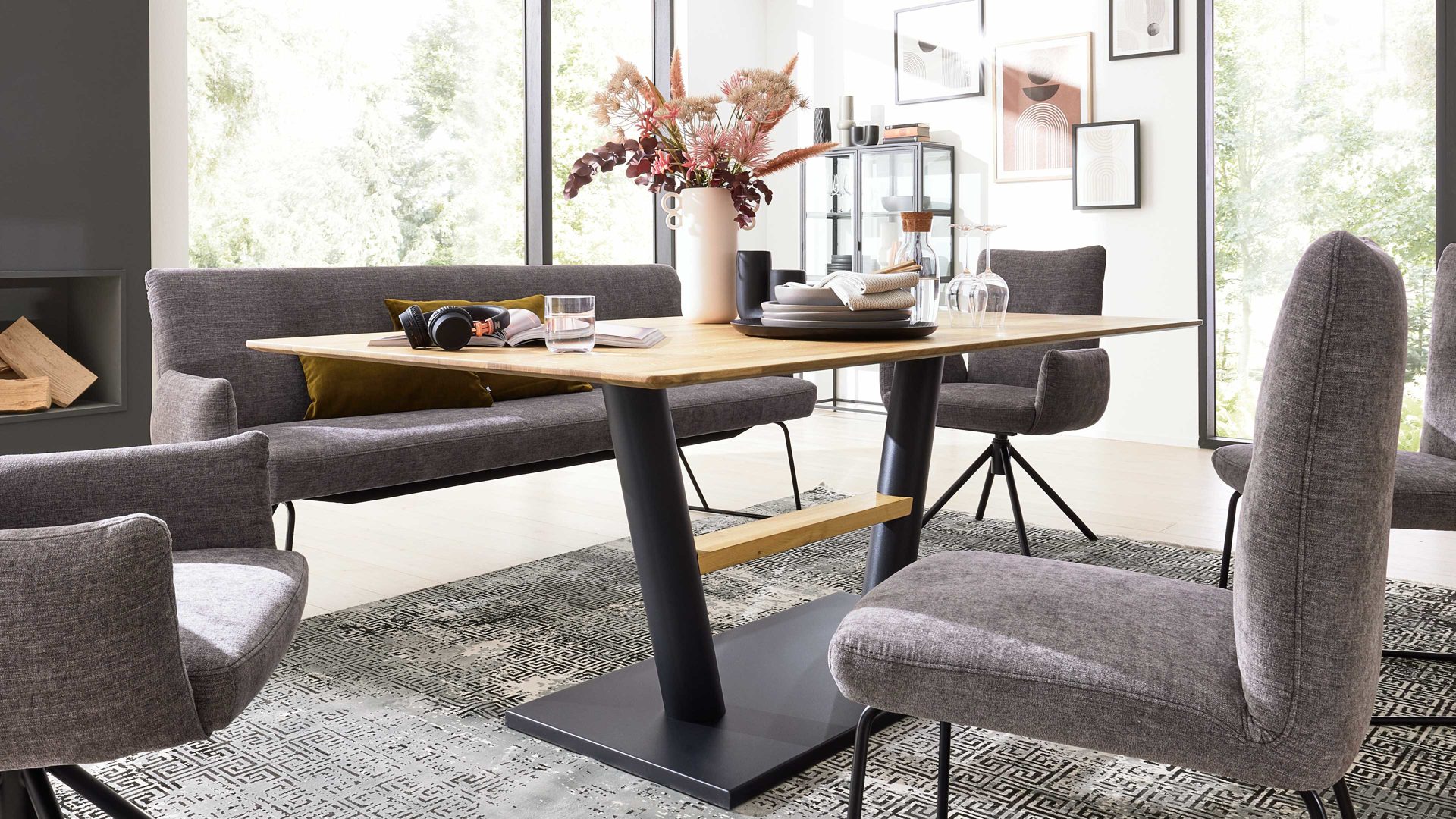 Interliving Esstisch IL 5105 ca. 180x100cm in Charakter-Eiche massiv geölt, Moebel, Tabelle, Esszimmer, Esstisch, Tischplatte