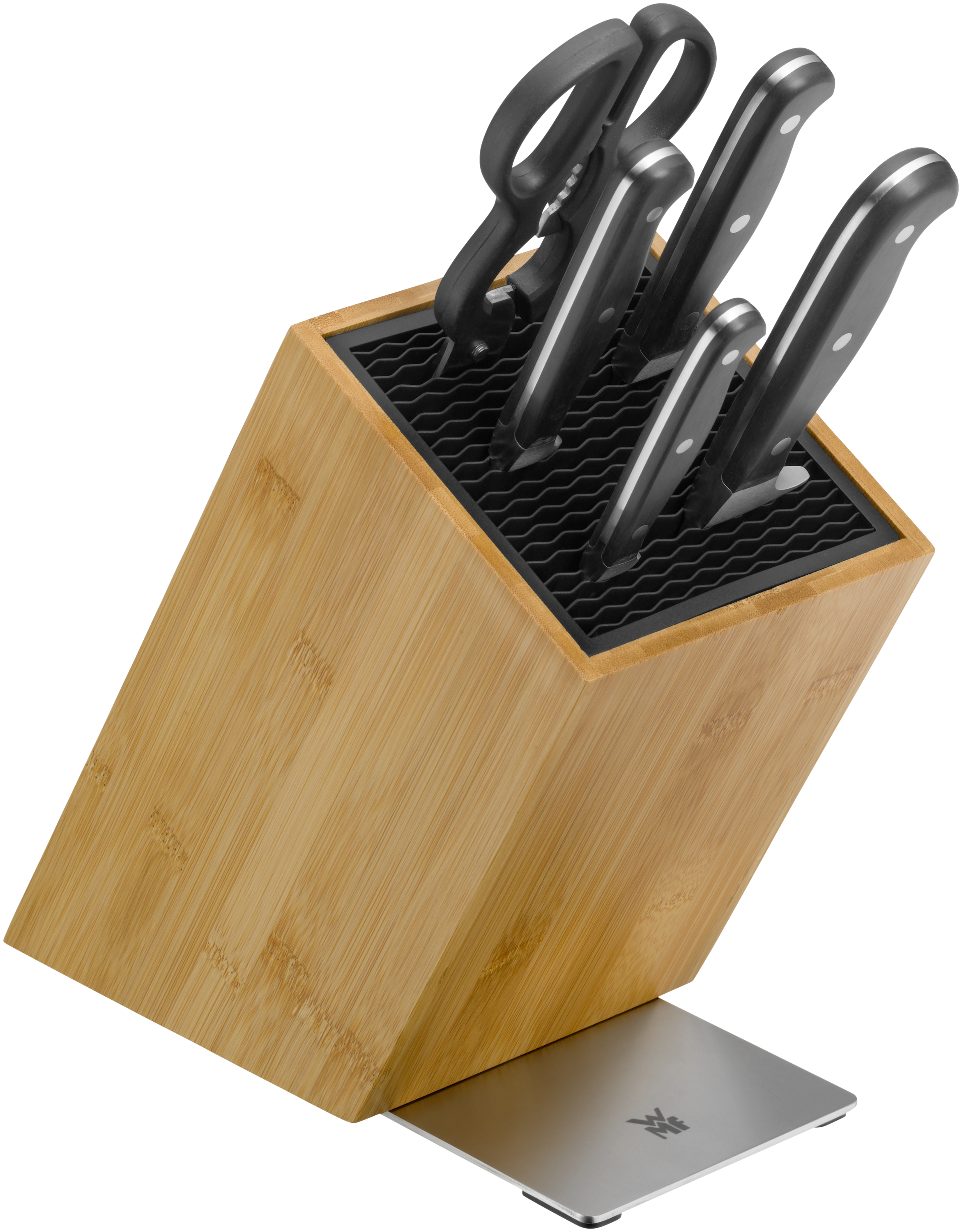 WMF Messerblock Spitzenklasse Plus in Edelstahl/schwarz/hellbraun