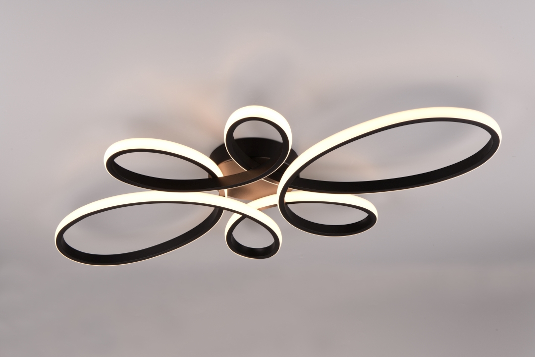 Trio LED-Deckenleuchte FLY 1-flammig in Farbe schwarz matt