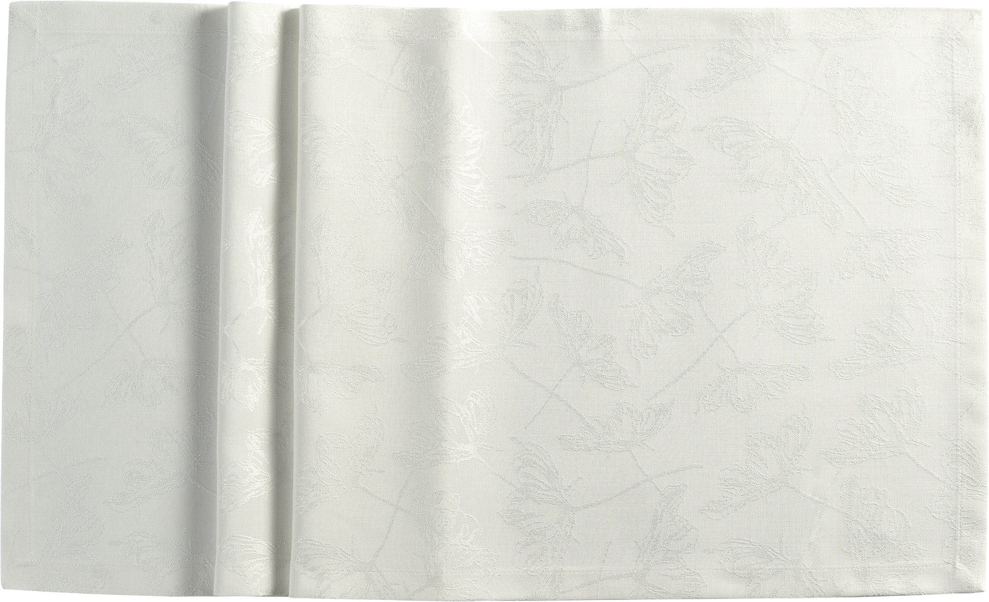 Sander Tischläufer LARA ca. 50x140cm in Farbe ecru, Tischdecke, Leinenoptik, Blumenmuster, helles Beige, Tischwäsche