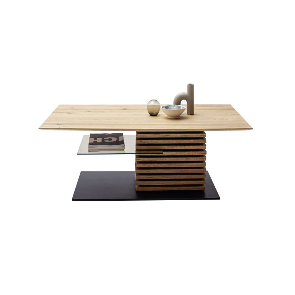 SCHÖNER WOHNEN-Kollektion Couchtisch YONNA ca. 120x45x70cm in Kerneiche natur gebürstet, Esstisch, Holztisch, Holzgestell, Holzplatte, Wohnzimmermöbel