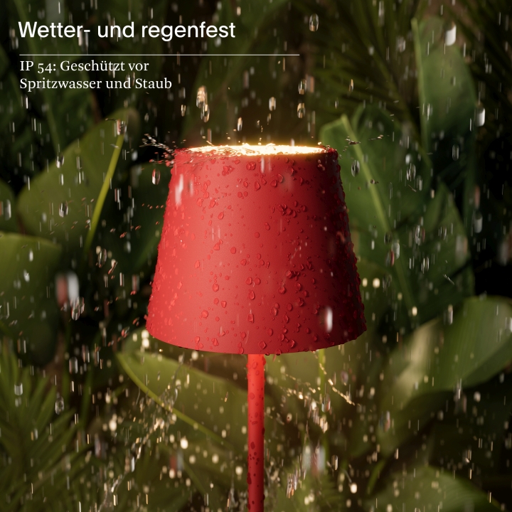 Sigor LED-Akku-Tischleuchte Nuindie in Farbe feuerrot, dimmbar