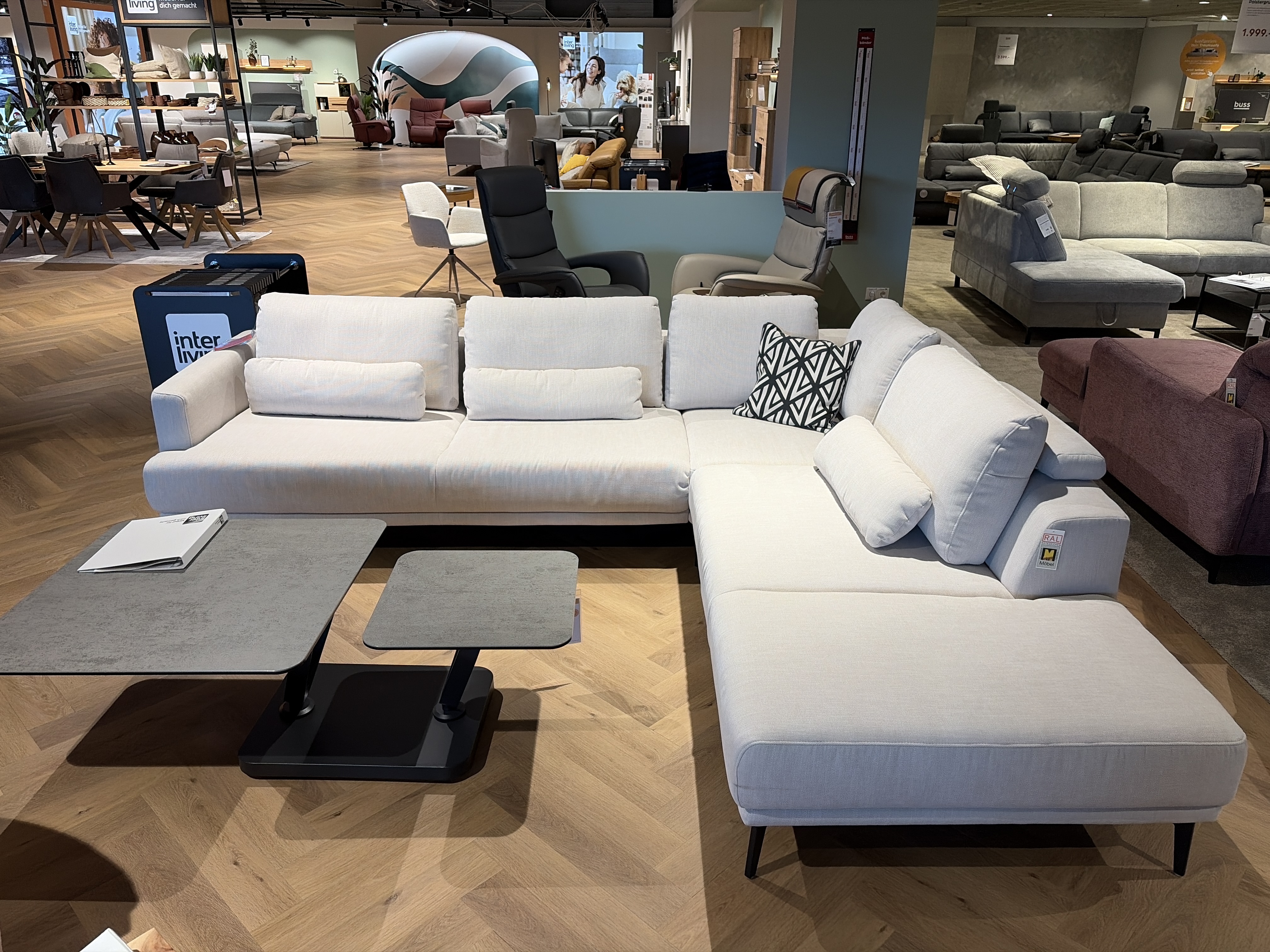 Interliving Polsterecke IL4450 in ecru Interliving Polsterecke IL4450 in ecru, sofa, sectional, hellgrau, Stoff, Couchtisch