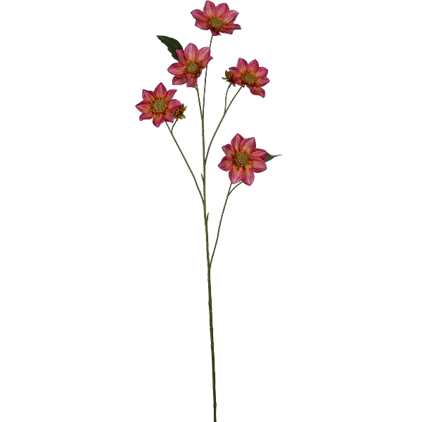 Gasper Dahlie, 107cm,pink in Farbe Pink, Blütenstiel, Kunstblume, Pinkrote Blüten, Stielpflanze, Blättergrün