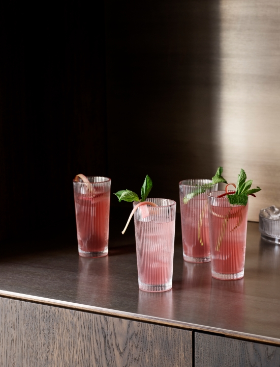 Stelton Longdrink-Glas 1 Stück Pilastro 0,3 Liter in Farbe clear, Kräuter, Getränk, Cocktail, Mojito, Minze