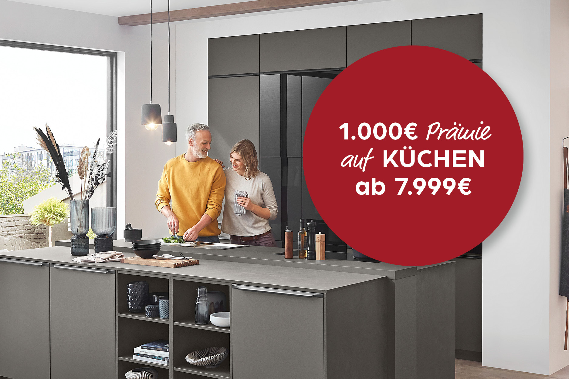 kitchen, kücheninsel, grau, wohnküche, promo