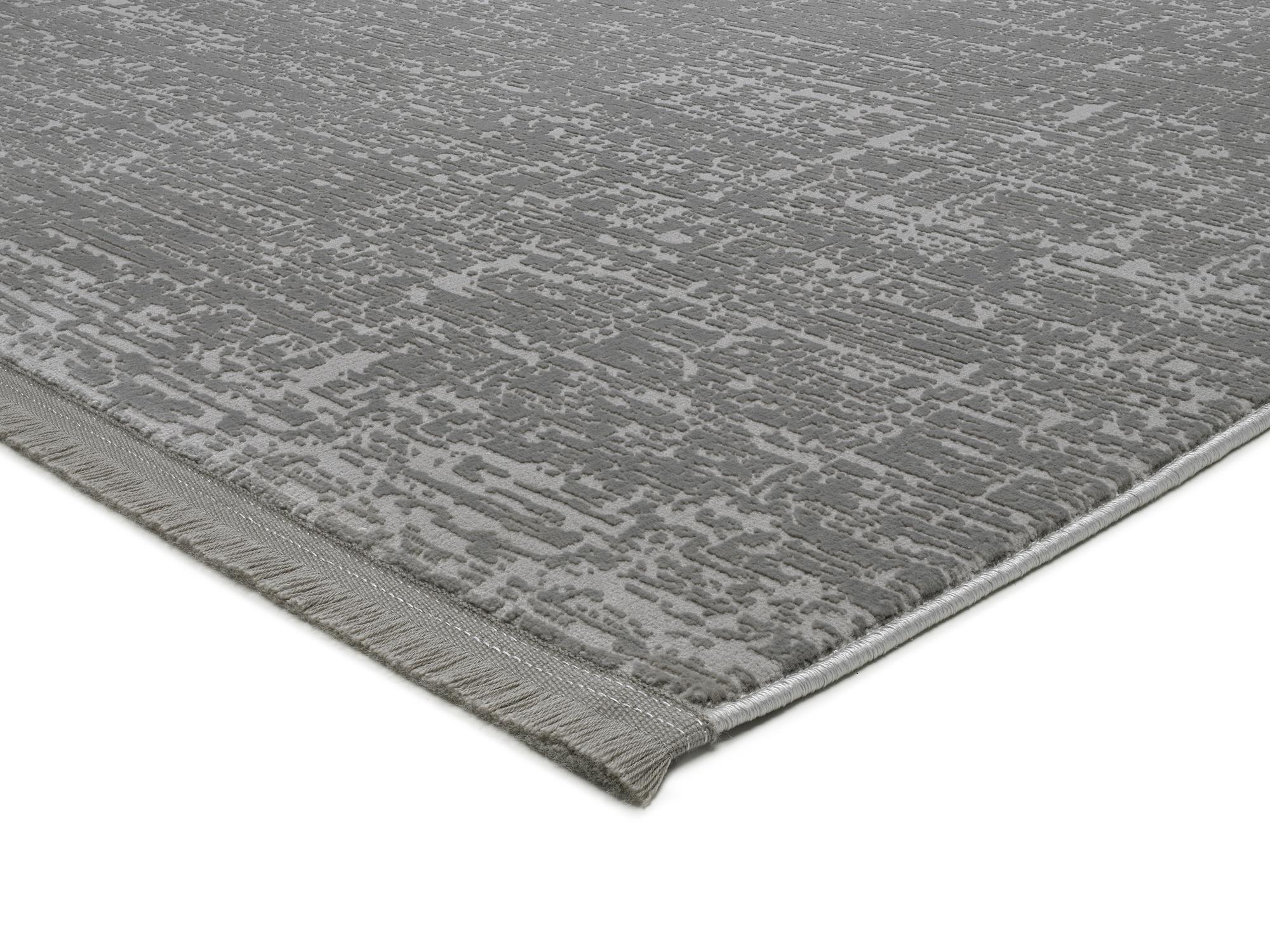 Interliving Designer Teppich IL L-8900 in 640 grau, Teppich, Rug, Grauer Teppich, Muster, Kantenfransen