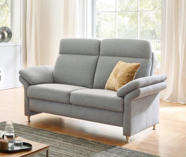Carina 2-Sitzer Sofa PRIMUS ca. B156 H103 T89 cm in Stoff Mono light grey PG 2/6, Couch, Mobiliar, Kissen, Dekoration für Zuhause, Tasse
