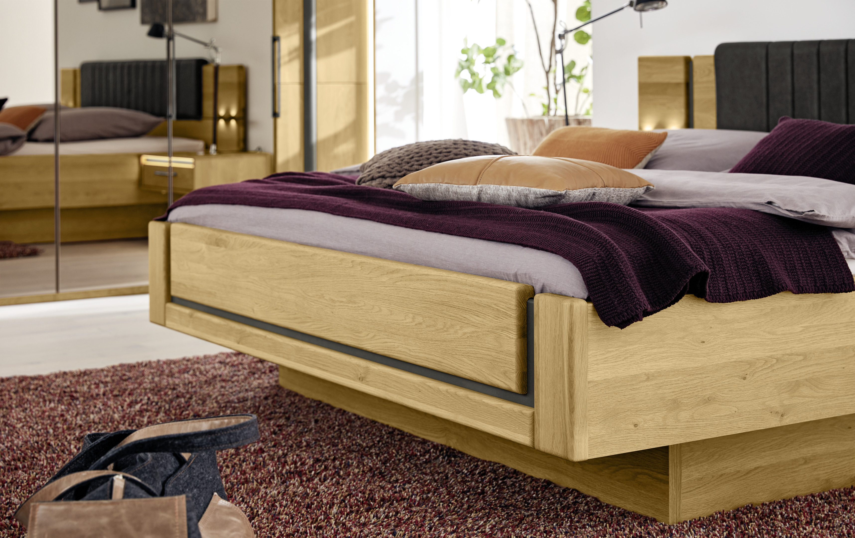 Musterring Komfort-Schlafzimmer SORRENT ca. 180x200cm in Front Natur Eiche teilmassiv/Korpus Eiche Nachbildung