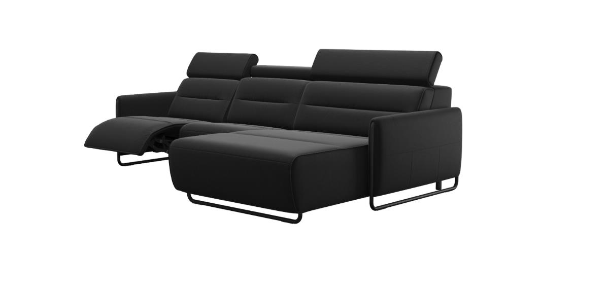 Stressless Sofa EMILY V2 MIT STAHL ca. B282 H100 T184 cm in Leder Paloma 19 black