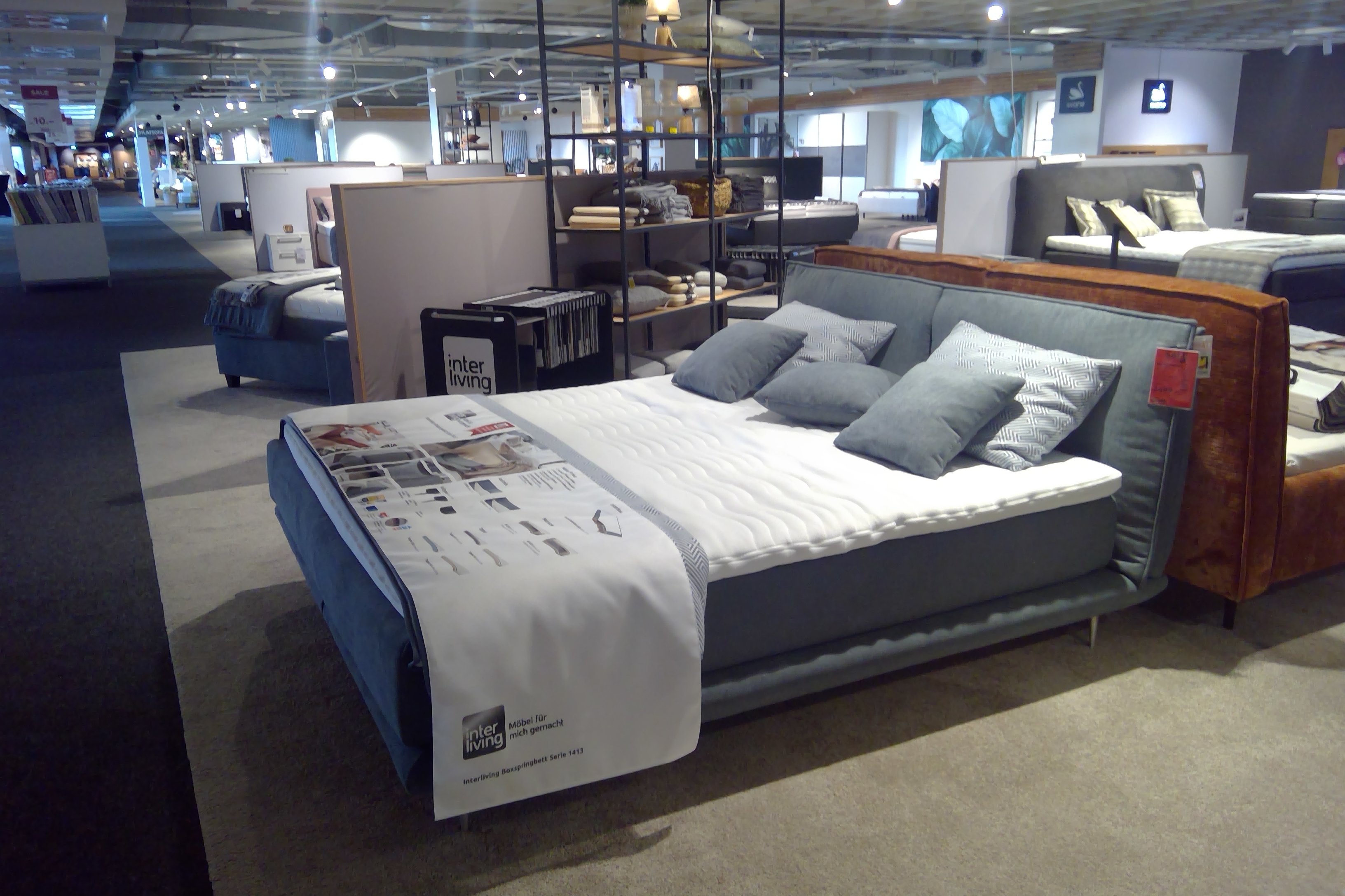 Interliving Boxspringbett IL 1413 ca. 180x200cm in Stoff Nele steel