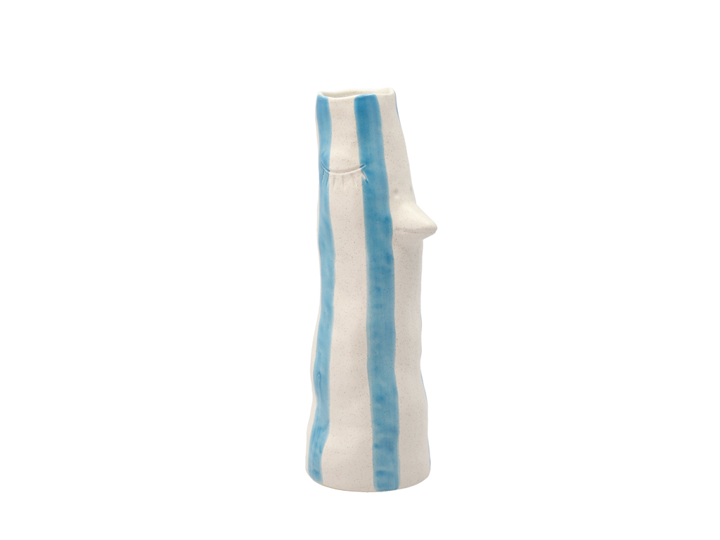 Villa Collection Vase mit Schnabel und Wimpern in Farbe blau