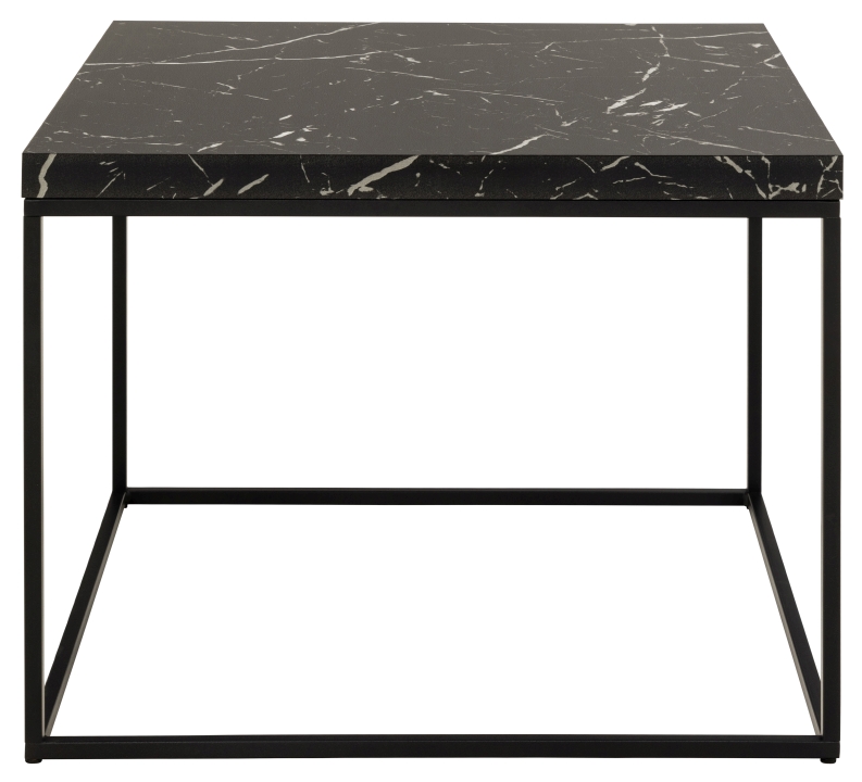 Actona Couchtisch BAROSSA ca. 60x60cm in Marmor Marquina schwarz/schwarz matt