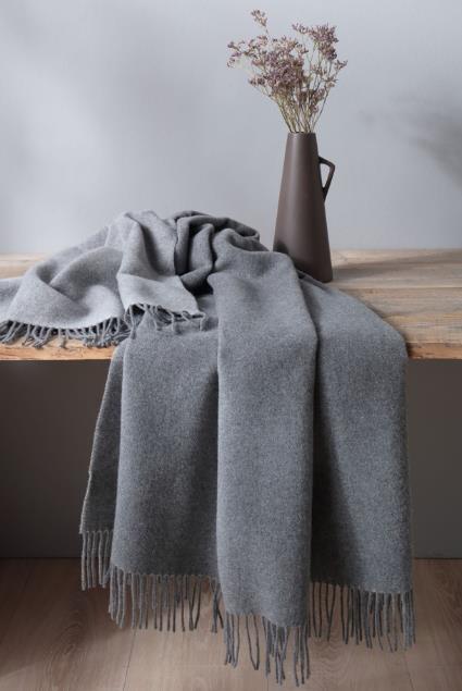 Biederlack Decke ca. 150x200cm in Farbe Grau-Silber