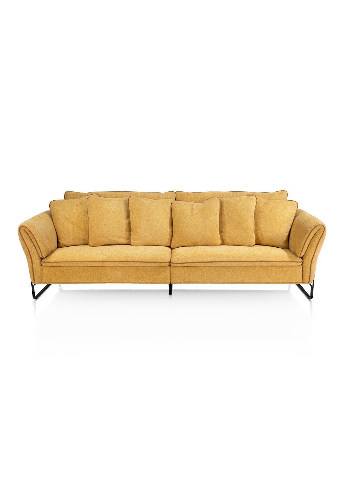 Henders & Hazel 4-Sitzer ALMERIA in Santos ocker Henders & Hazel 4-Sitzer ALMERIA in Santos ocker, Sofa, Wohnsofa, Beige, Samtstoff, Kissen-Set
