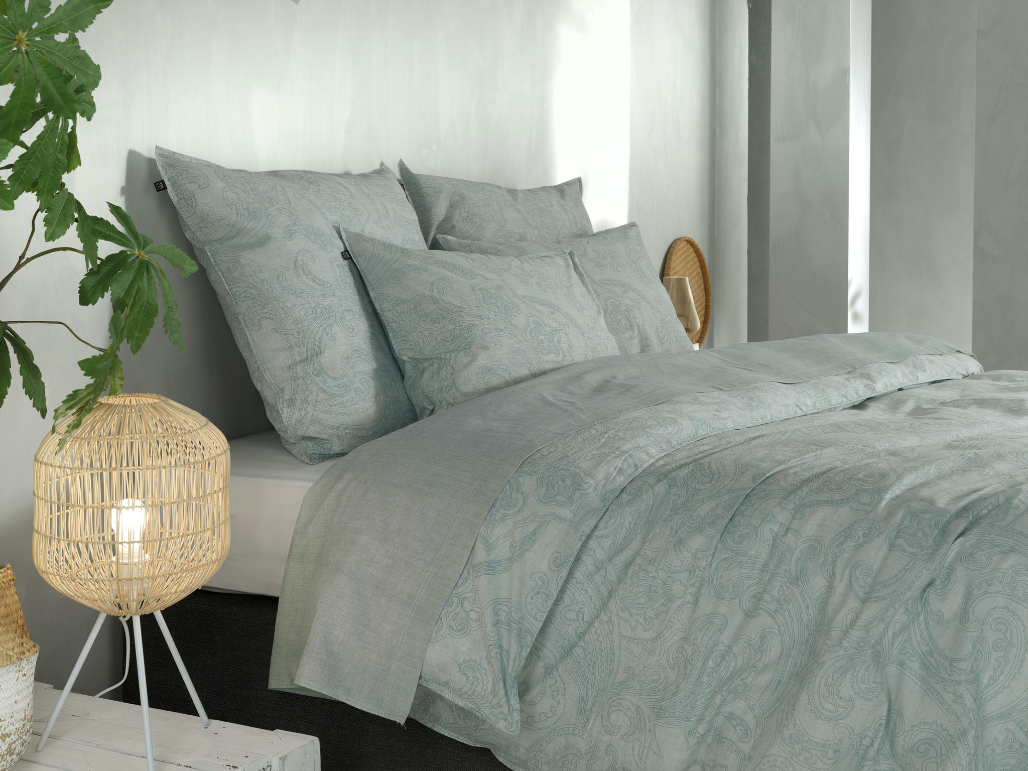 Heckettlane Bettwäsche ca. 200x200cm in Farbe Mint-Green