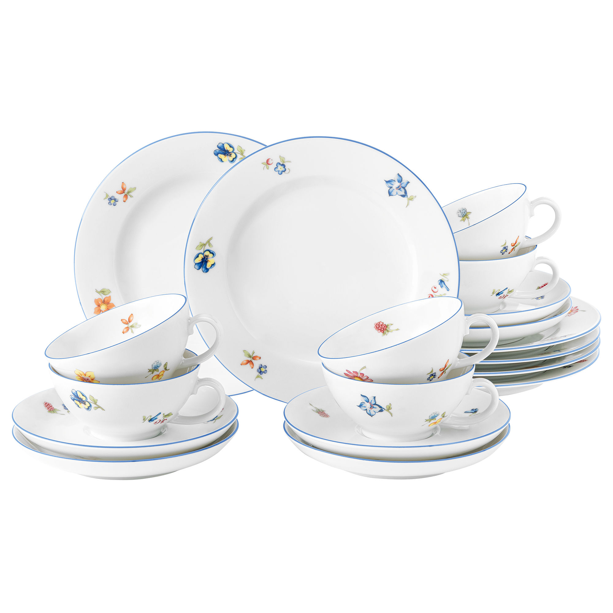 Seltmann Weiden Teeservice 18-tlg. A Sonate 34032 Nostalgie , Untertasse, Porzellan, Töpferei, Tasse, Mahlzeit