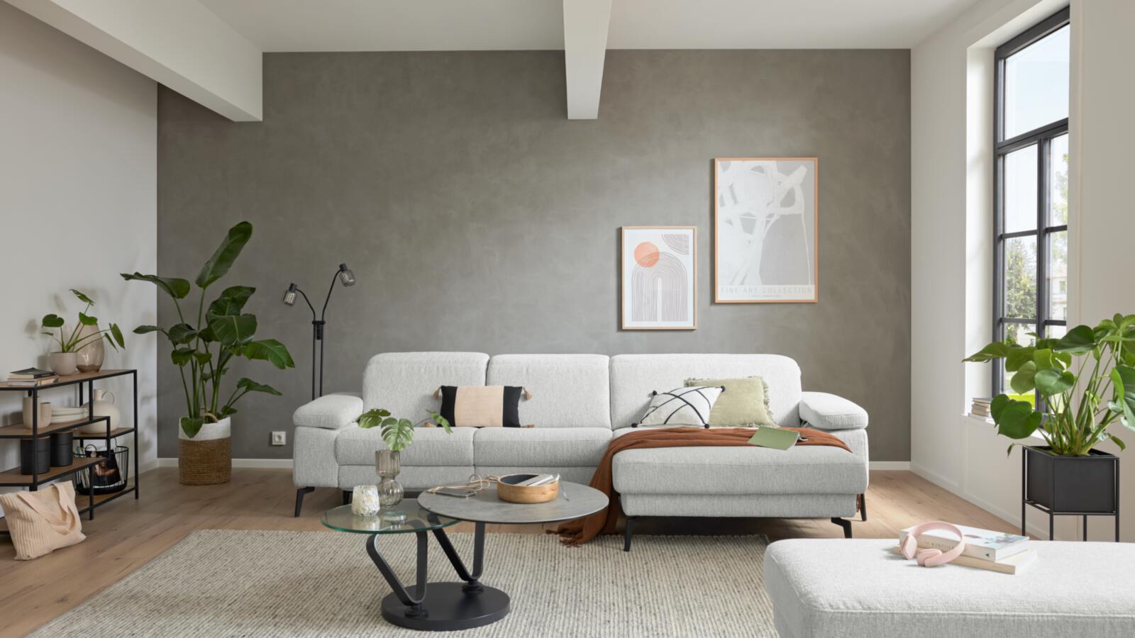 Interliving Polsterecke IL 4065 ca. 322x183cm in Stoff Loft Ecru