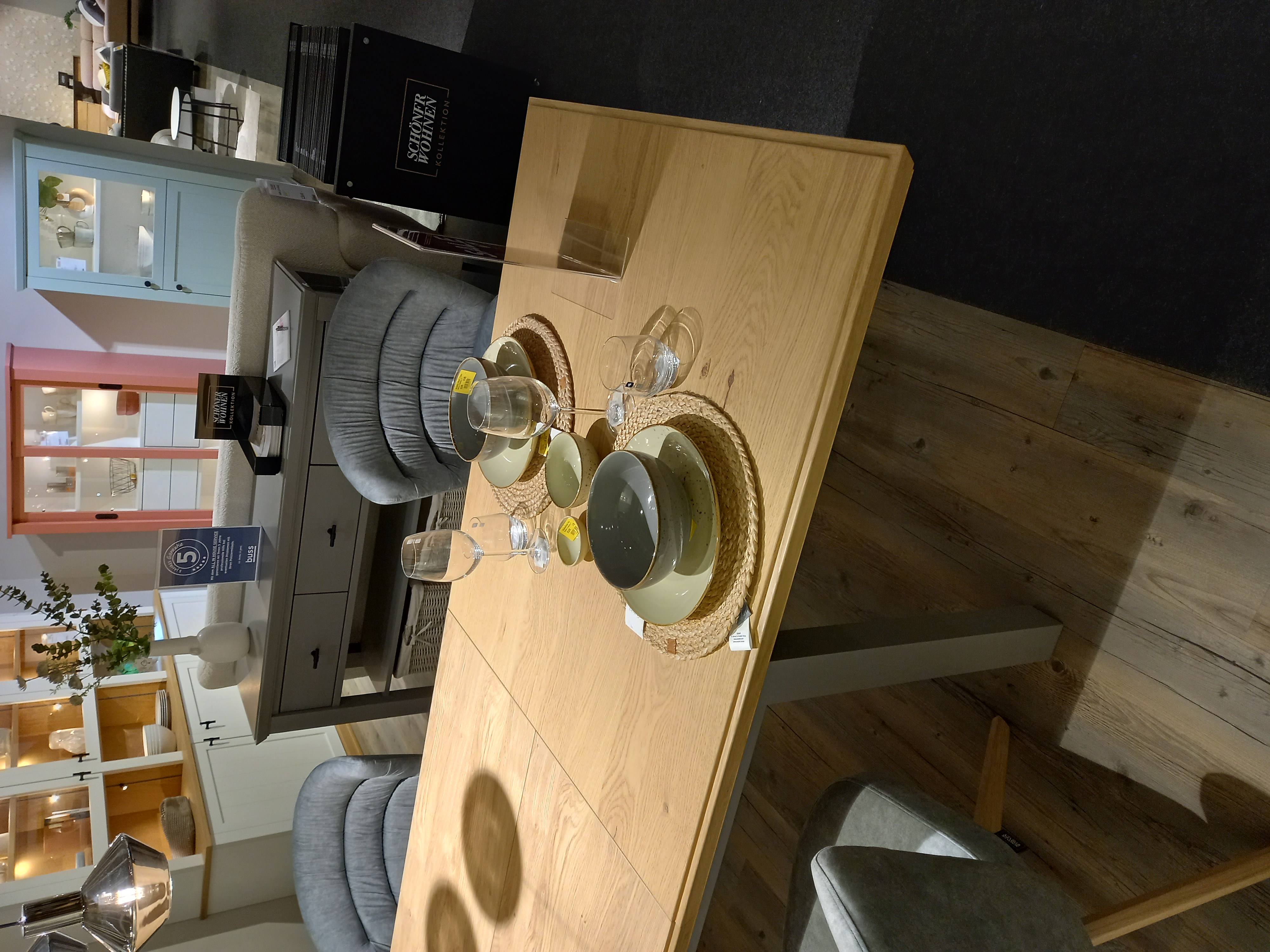 SCHÖNER WOHNEN-Kollektion Esstisch VILLAGE in Gestell Lack Stone, Sperrholz, Tabelle, Holz, Esstisch, Esszimmer