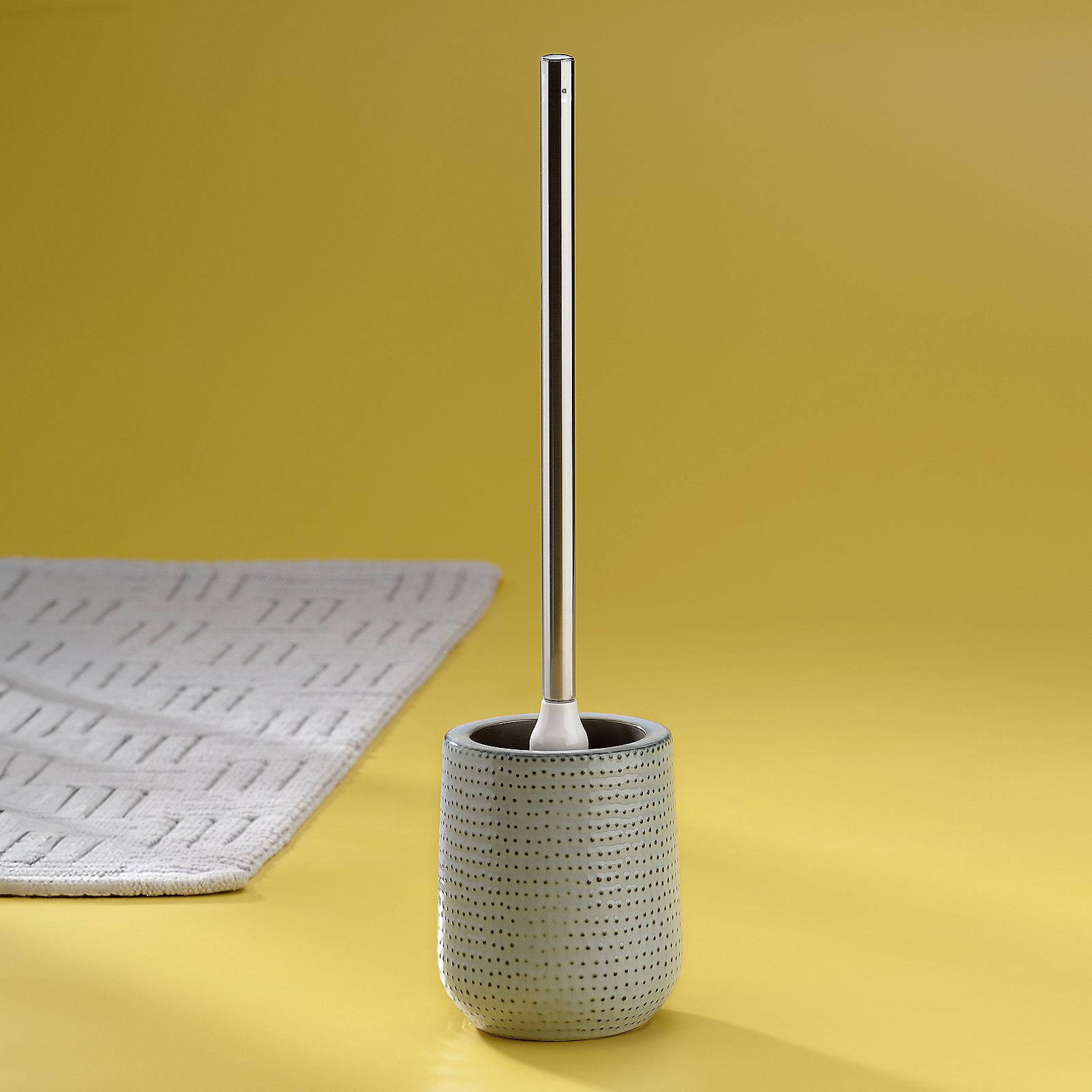 Kela WC-Garnitur Dots Keramik Braun, Toilettenbürste, Badezimmer, Behälter, Keramik, Metall, Toilettenbürste, Bürstenhalter, Keramikhalter, Piano Stein?