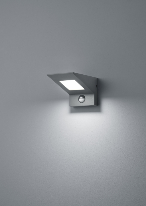 Trio LED-Wandleuchte NELSON in anthrazit, Schirm Kunststoff weiß