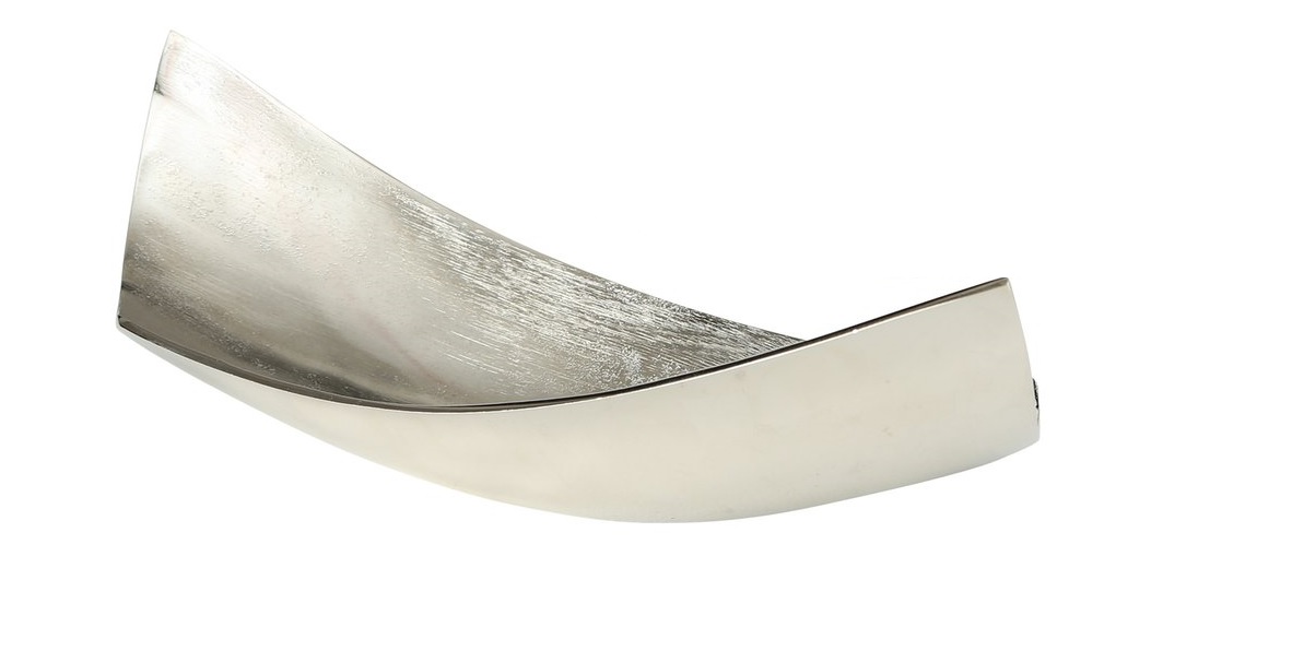 Boltze Schale Batley ca. 40cm in Farbe Aluminium silber