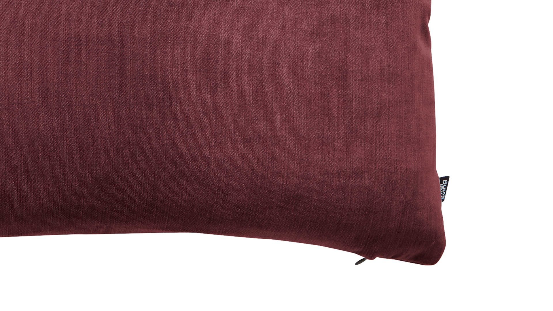 Interliving Kissenhülle IL-9105 ca. 50x50cm in Farbe plum, Kissen, Kissenbezug, Bordüre, Velvet, Burgunderrot