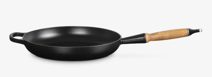 Le Creuset Bratpfanne Sig 28cm SIG in Farbe Schwarz, Pfanne, Schwimmend, Beschichtete Pfanne, Holzgriff, Flache Pfanne