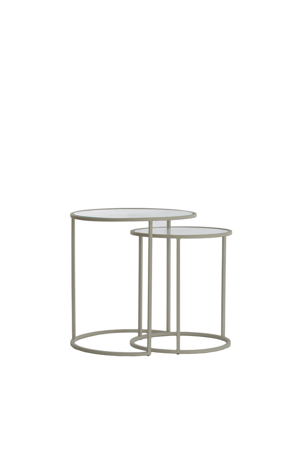 Light & Living Beistelltisch-Set TALCA in Farbe creme, klar Light & Living Beistelltisch-Set TALCA in Farbe creme, klar, Kaffeetisch, Mobiliar, Tabelle, Esstisch