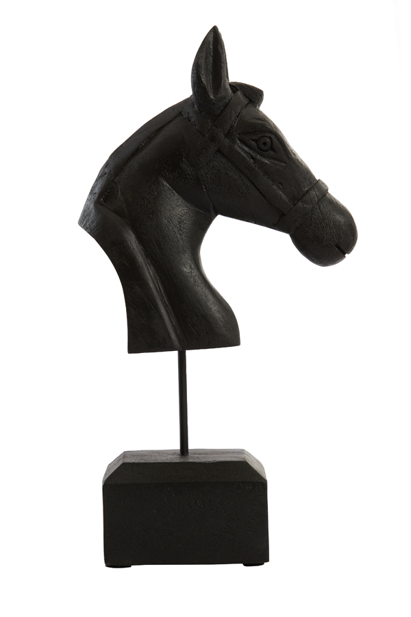 Ornament HORSE in Holz matt schwarz