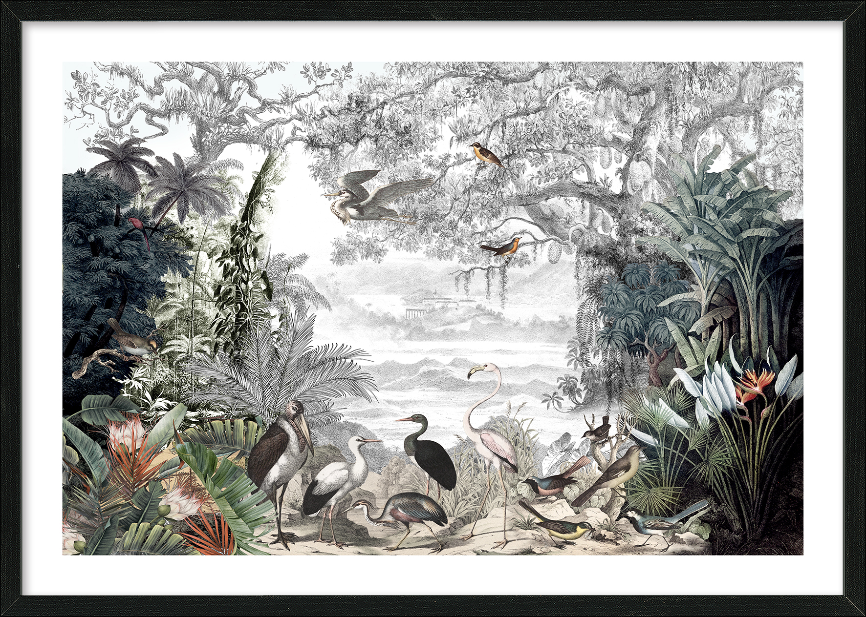 PRO ART Framed-Art Scandic Living 105x75cm Birds In The Jungle I