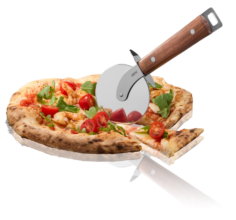 GEFU Pizzarad Madero ca. B22,5 H1,6 T9 cm in silber / braun GEFU Pizzarad Madero ca. B22,5 H1,6 T9 cm in silber / braun