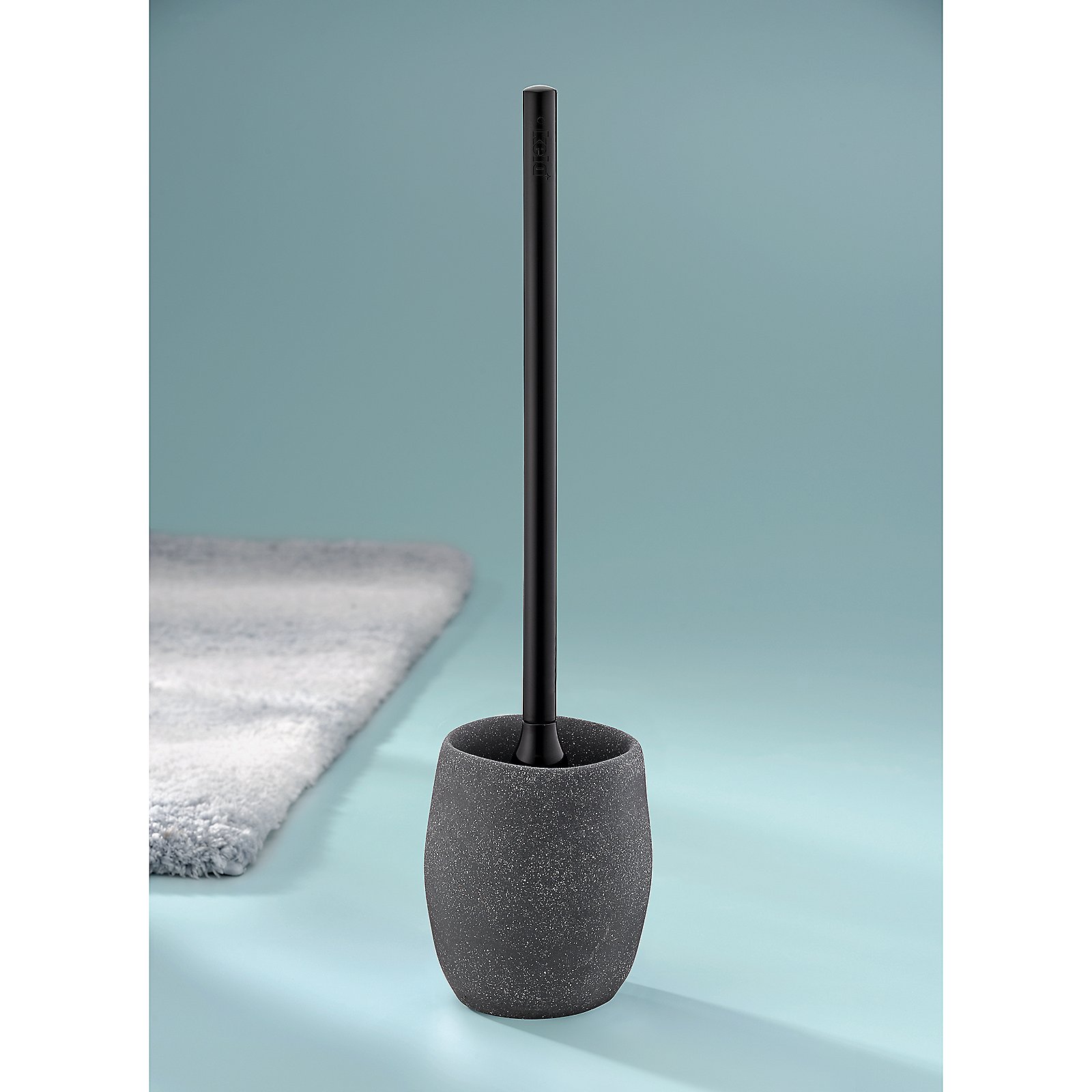 Kela WC-Garnitur Roda grau RODA in Grau, wc-rollenreiniger, toiletbürste, bürstenhalter, hautfreundlich, stahloptik, Toiletbürste, Toilettenbürstenhalter, Steinmaterial, Schwarz, Ständer