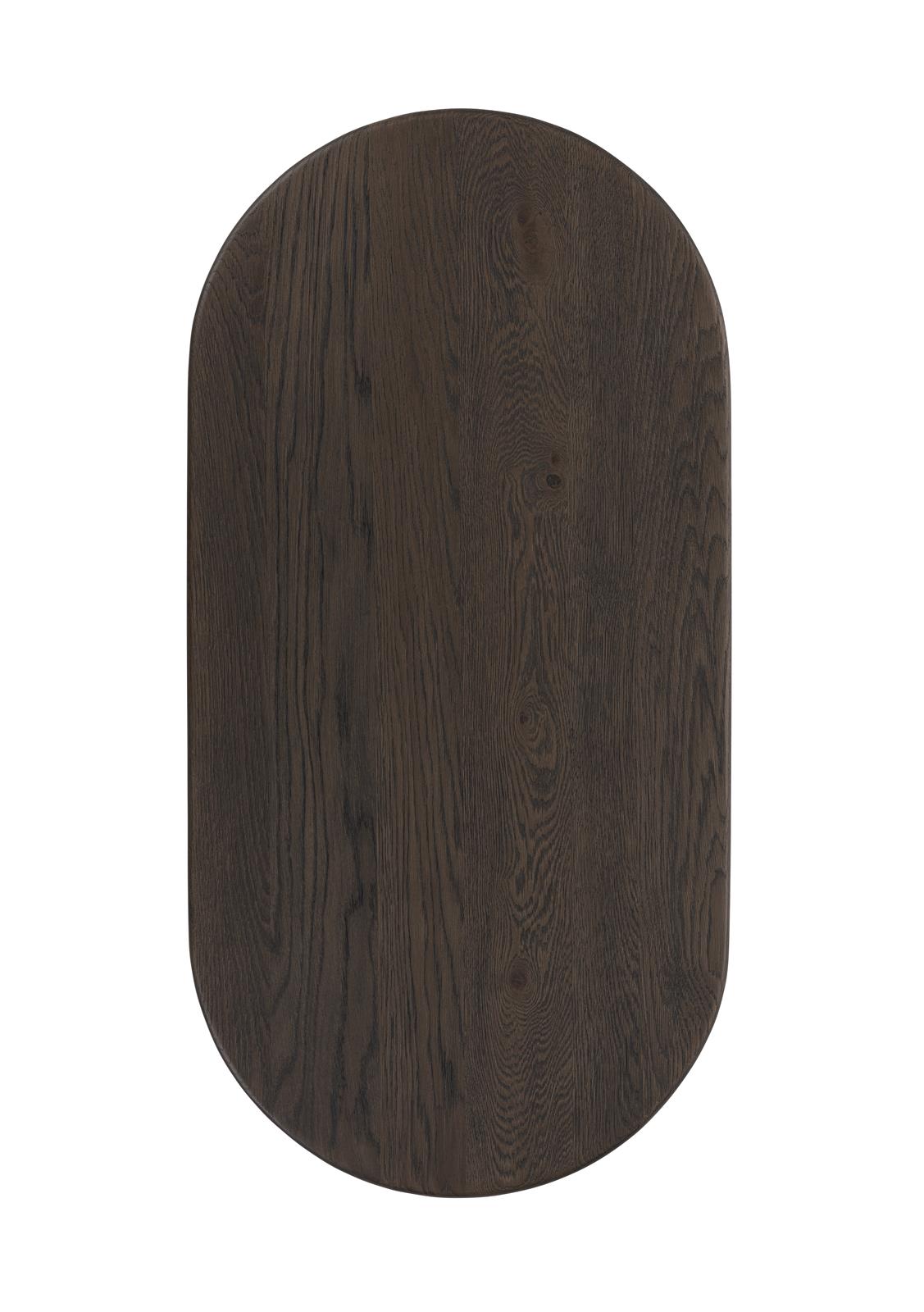 Henders & Hazel Couchtisch RAVELLO ca. B60 H35 T120 cm in Eiche teilmassiv basalt lack., Holzbrett, Tablett, Holzoptik, dunkelbraun, abgerundete kanten