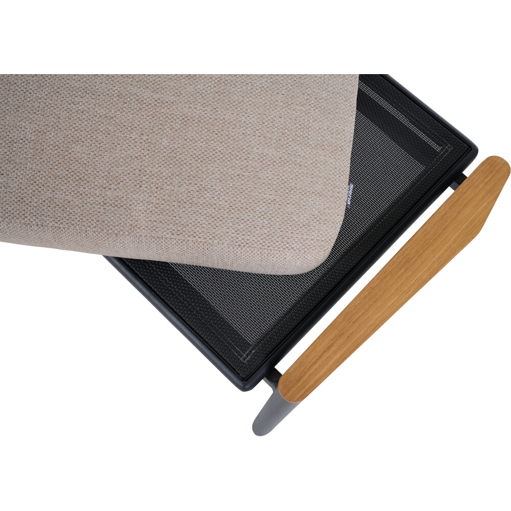 Lounge-Hocker CORTINA ca.B69 H40 T53 cm in Aluminium matt anthrazit