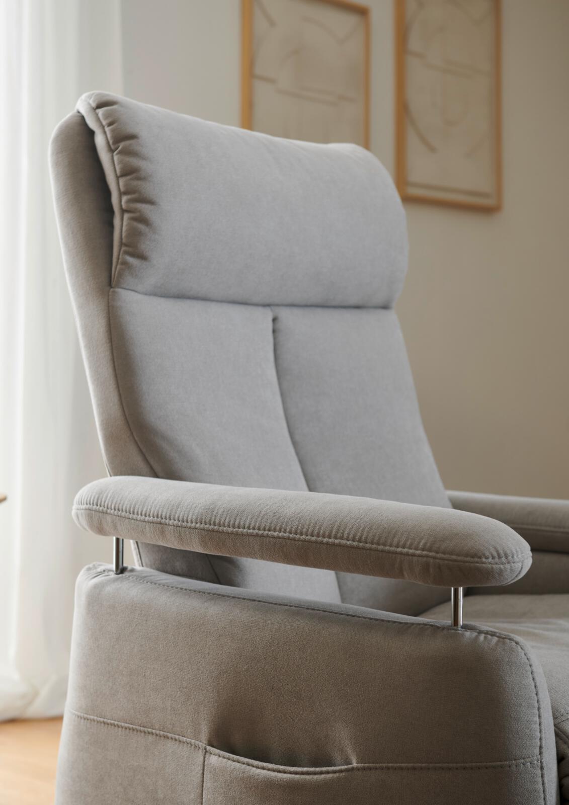 Polsteria Relaxsessel TIMELESS 1.0 COMFORT RELAXX in Olympia clean hellgrau