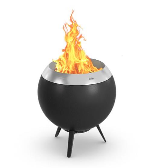 Feuerschale niedrig MOON 45 in Durchm. 45cm, H49cm, Feuerkorb, Feuerstelle, Gartenkamin, Edelstahlrand, Schale