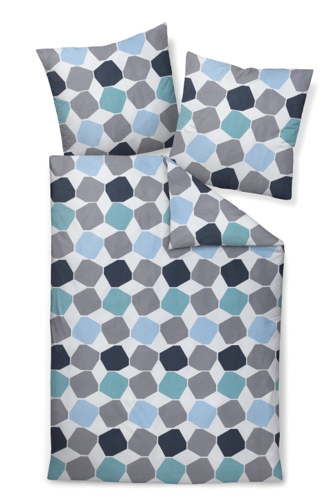 Janine Design Mako-Satin-Bettwäsche J. D. in 155x220cm,blau