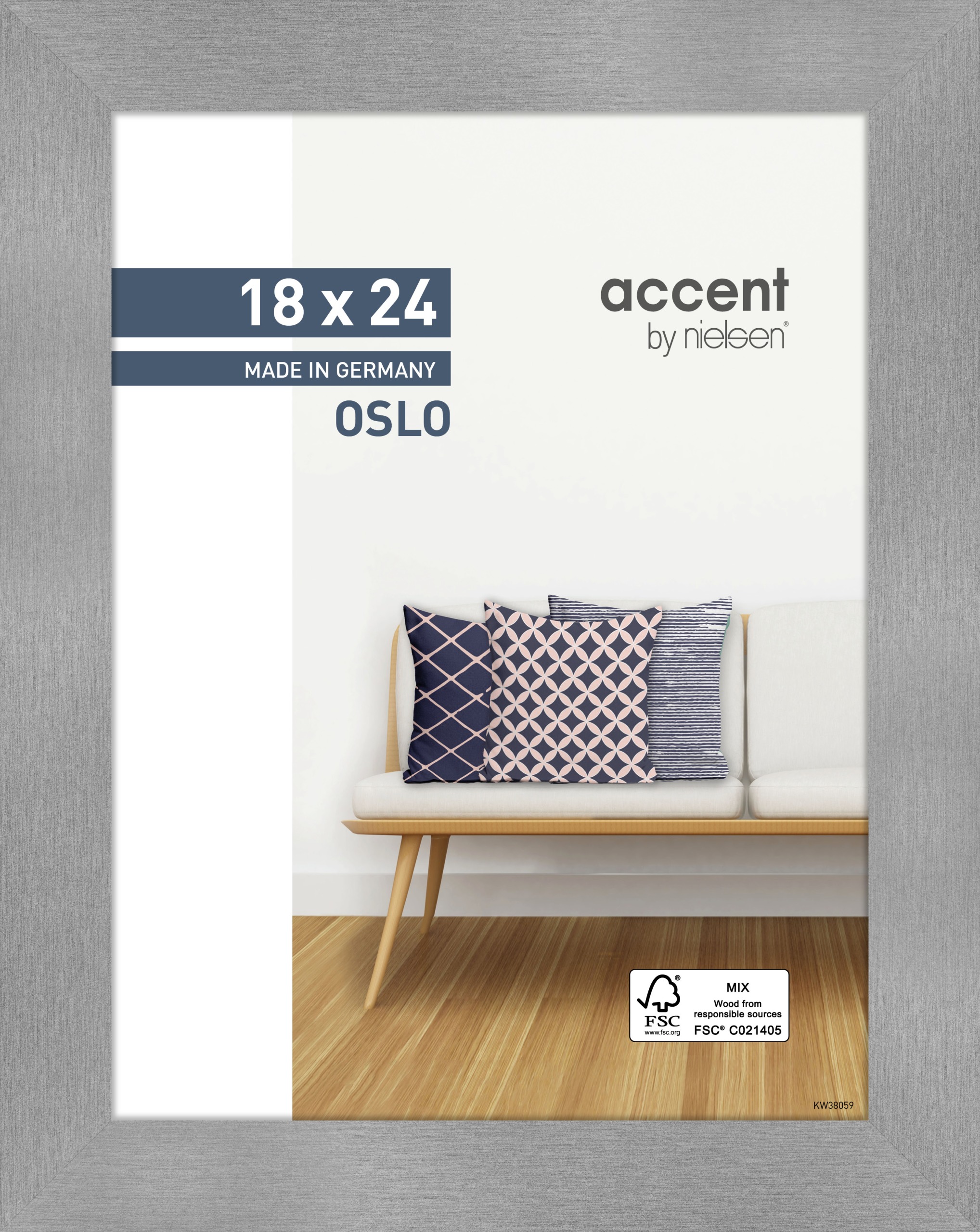Accent by Nielsen Holz Bilderrahmen Oslo ca. 18x24cm in Farbe Silver