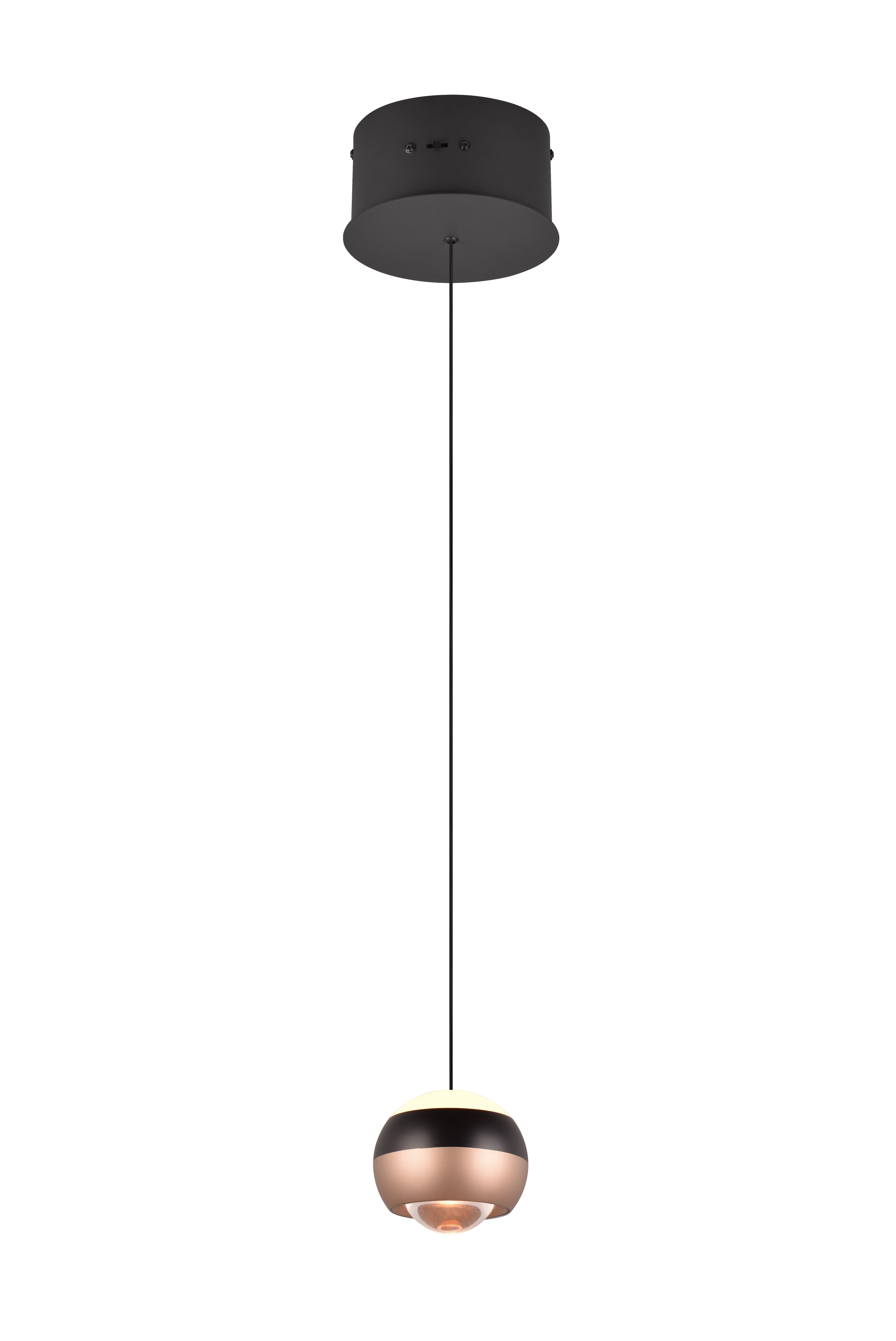 Trio LED-Pendelleuchte ORBIT 1-flammig in schwarz matt//Coffee