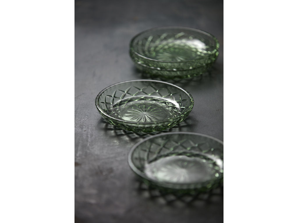 Lyngby Glas Teller 16 cm in Farbe grün