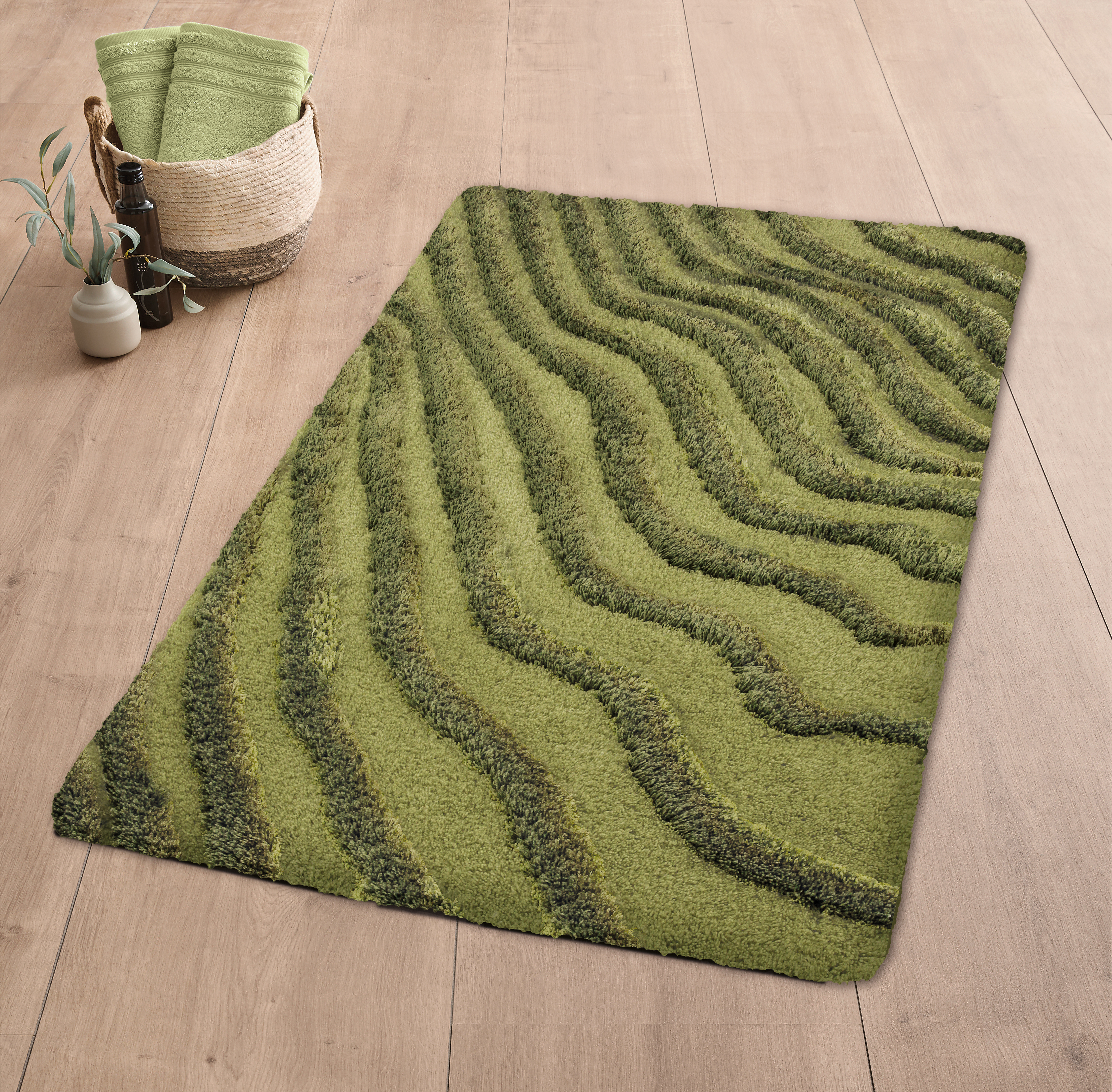 Kleine Wolke Badteppich TERRACE ca. 55x65cm in Farbe Dill