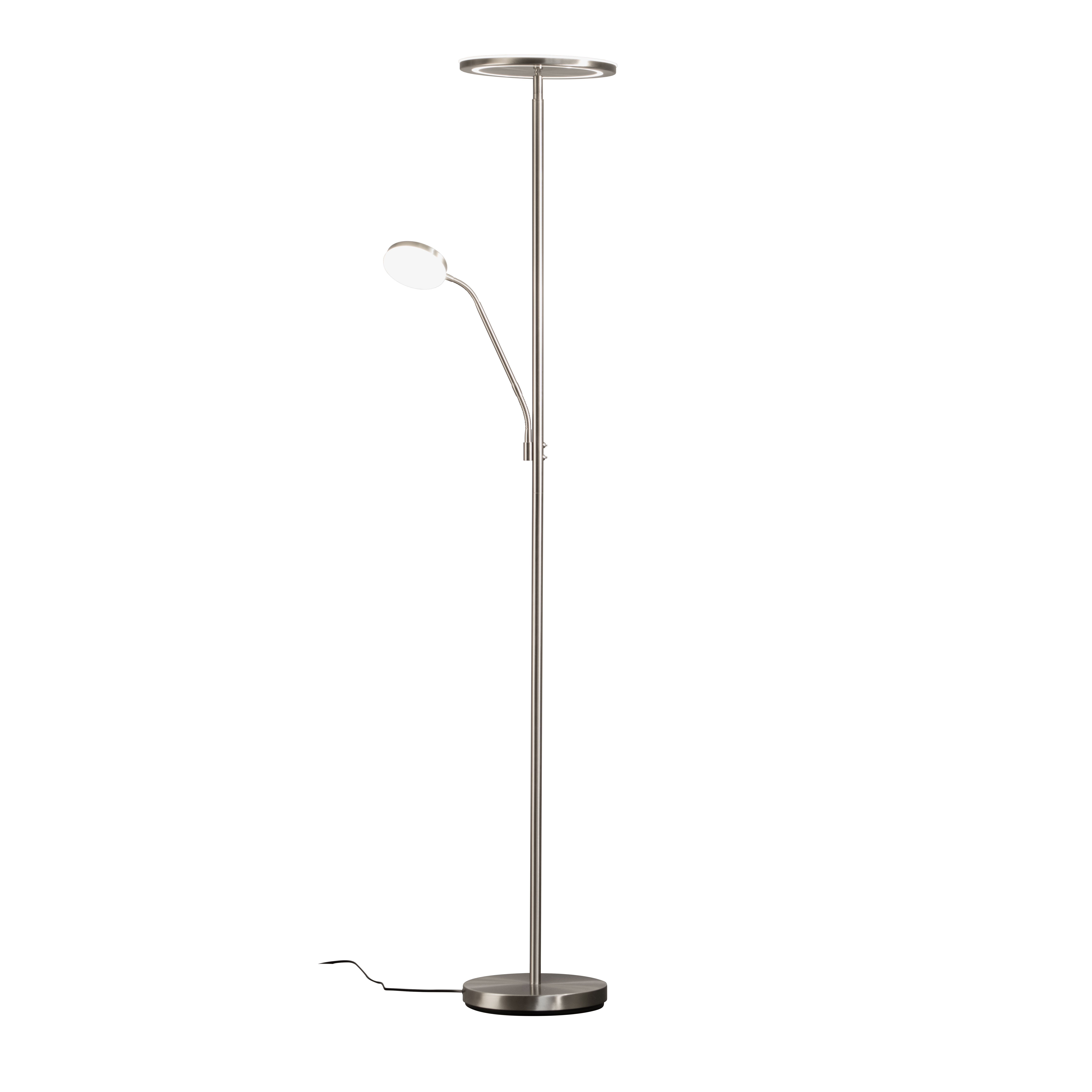 Fischer & Honsel LED-Stehleuchte SORENTO ca. H180 cm, D30,2 cm in Nickel matt, Acrylglas weiß Fischer & Honsel LED-Stehleuchte SORENTO ca. H180 cm, D30,2 cm in Nickel matt, Acrylglas weiß