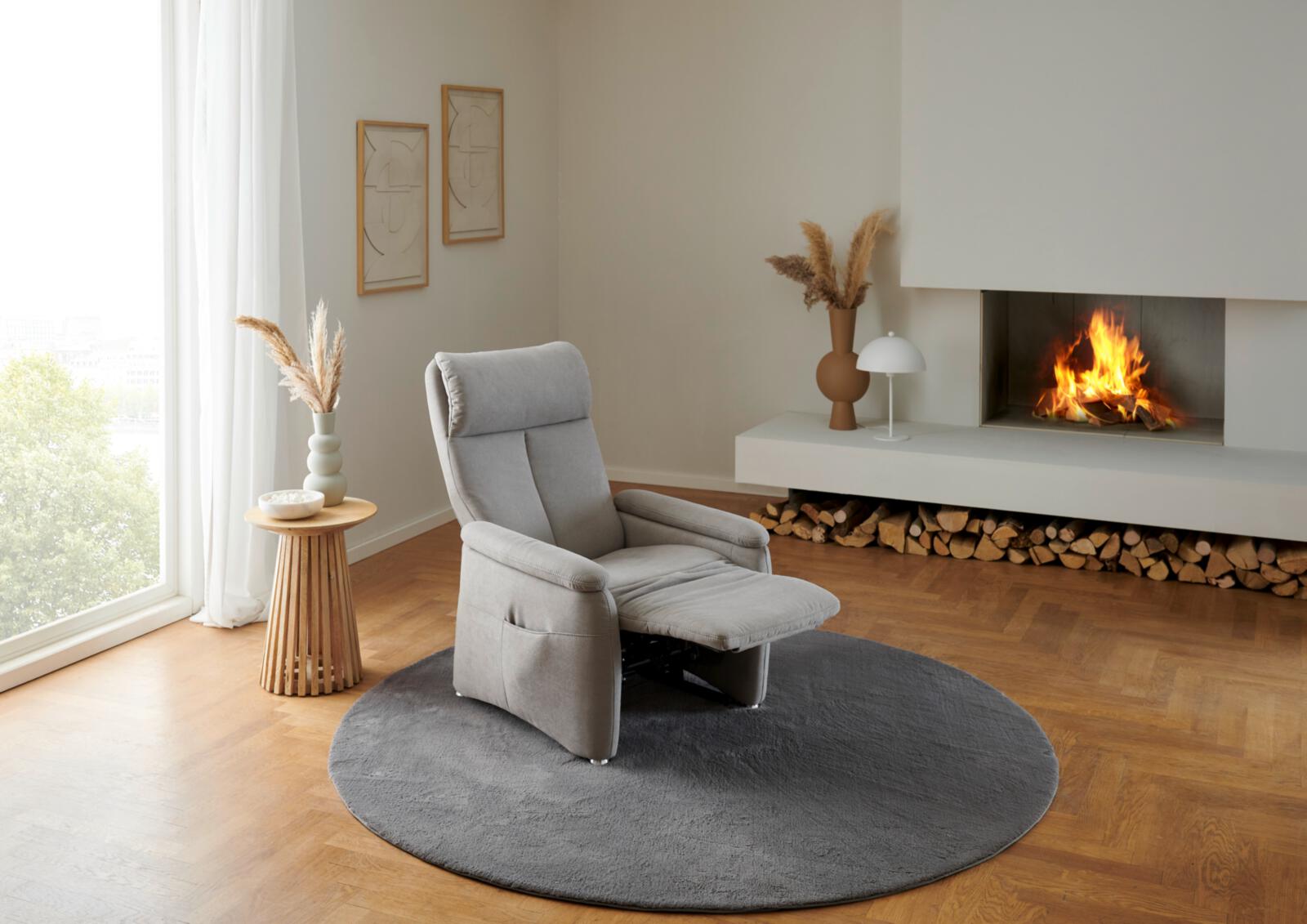 Polsteria Relaxsessel TIMELESS 1.0 COMFORT RELAXX in Olympia clean hellgrau