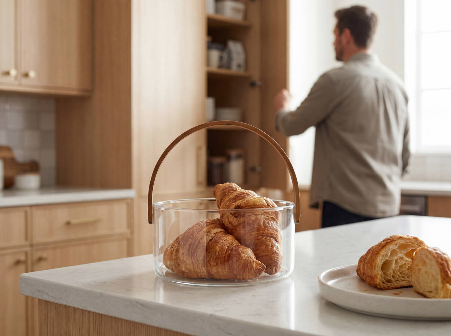 Leonardo Schale 20cm DOLCE in Farbe klar, croissants, Gebäck, Glasskorb, Küche, Brot