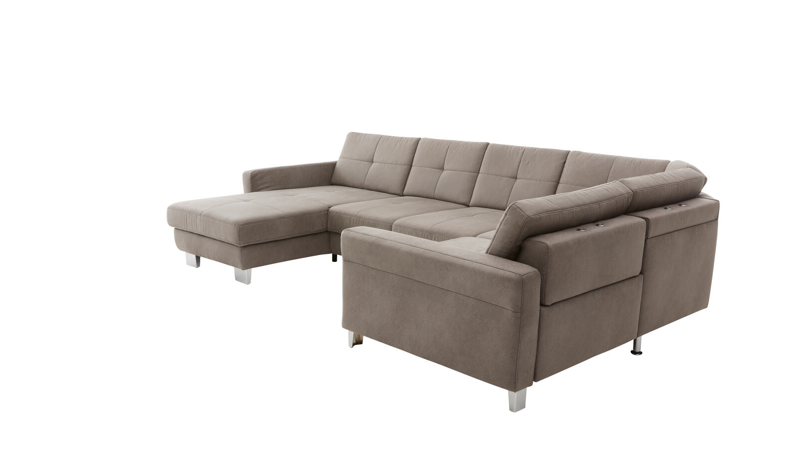 Modulmaster Wohnlandschaft MM-MP1139 ca. 351x214cm in Stoff Saddle grau