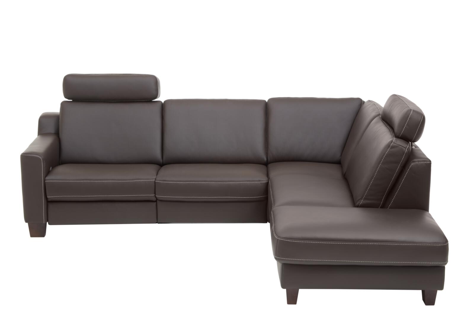Hukla Rundecke SOFACONCEPT ca. 259x235cm in Leder Torro schoko, Couch, Mobiliar, Kissen, Dekoration für Zuhause