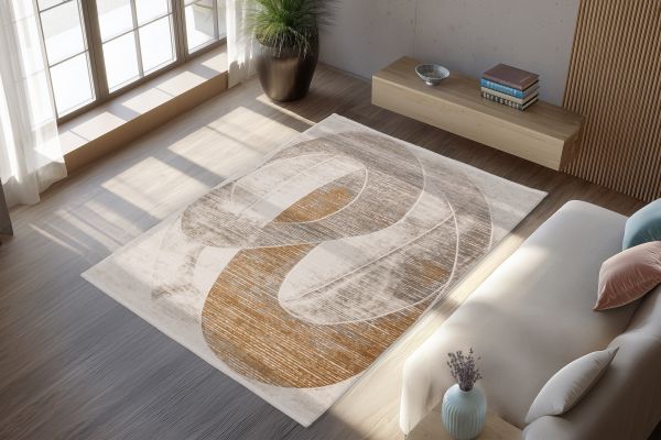 Webteppich MODENA ca. 160x230cm in Farbe gold Webteppich MODENA ca. 160x230cm in Farbe gold, Teppich, Rund, Muster, Grau, Beige