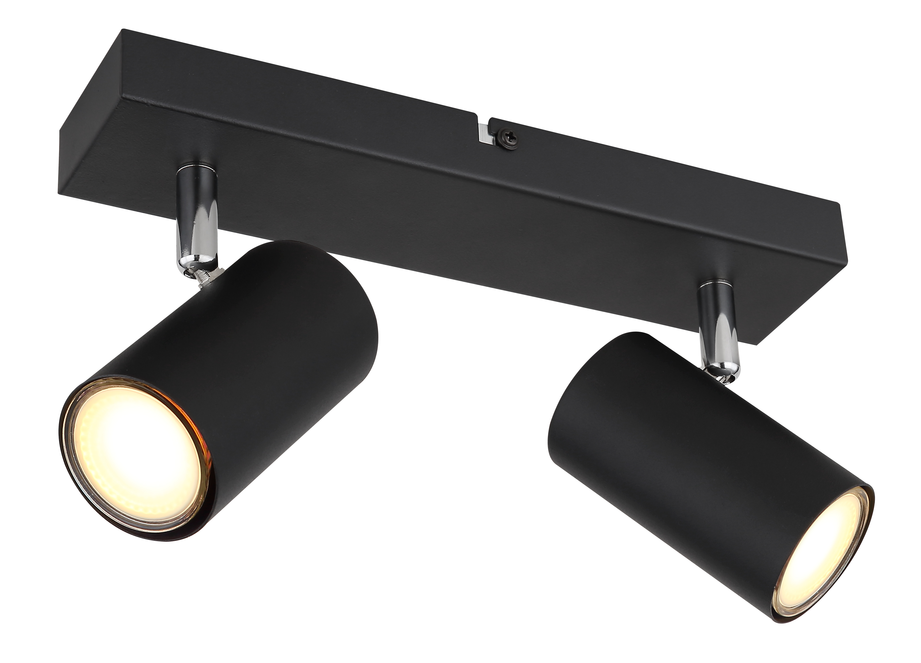 Strahler in Fb. Schwarz Matt, deckenlampe, spotlights, schwarz, metall, doppelfassung